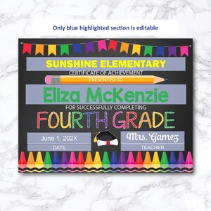 Editable Fourth Grade Diploma, 4th Grade Graduation, Fourth Grade ...