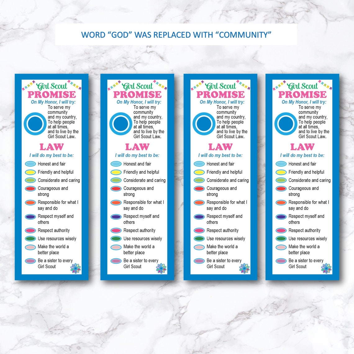 Girl Scout Promise and Law Printable Daisy Girl Scout Daisy - Etsy