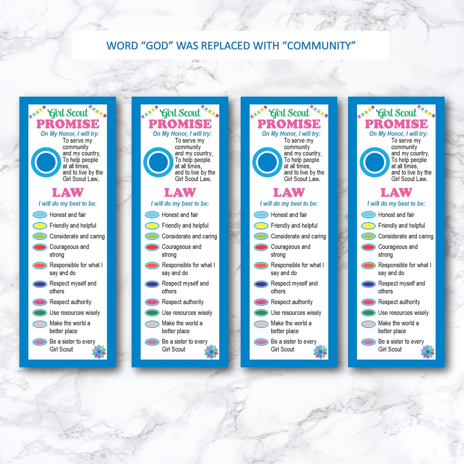 Girl Scout Promise and Law Printable Daisy Girl Scout Daisy - Etsy