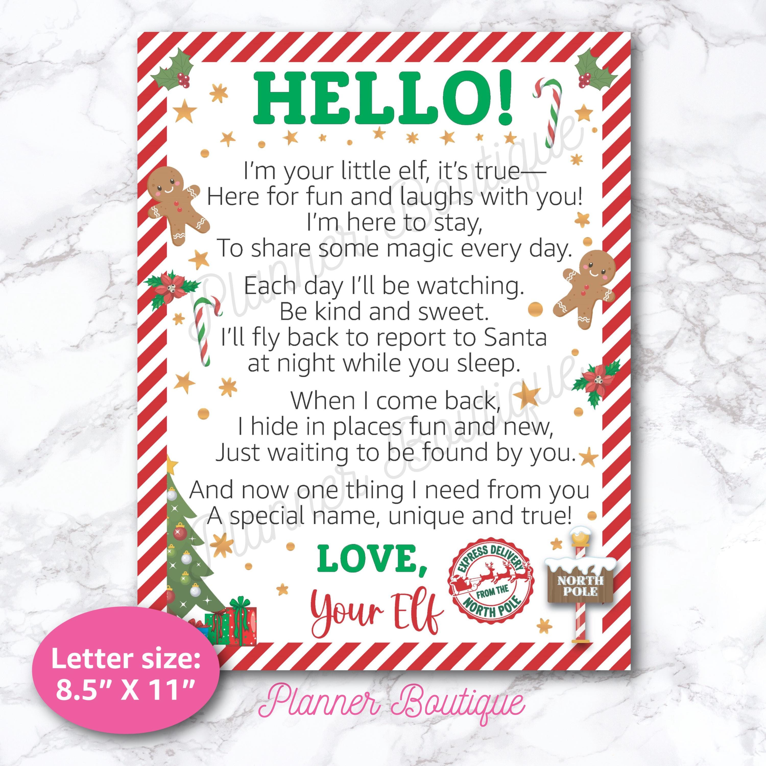 Christmas Elf Hello Introduction Letter - Etsy