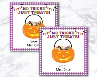 Editable Halloween Gift Tags for Kids, Printable Teacher Tag (Digital Download)