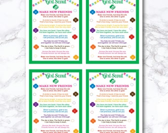 Girl Scout Make New Friends Song Lyric Poster Letter Size 
