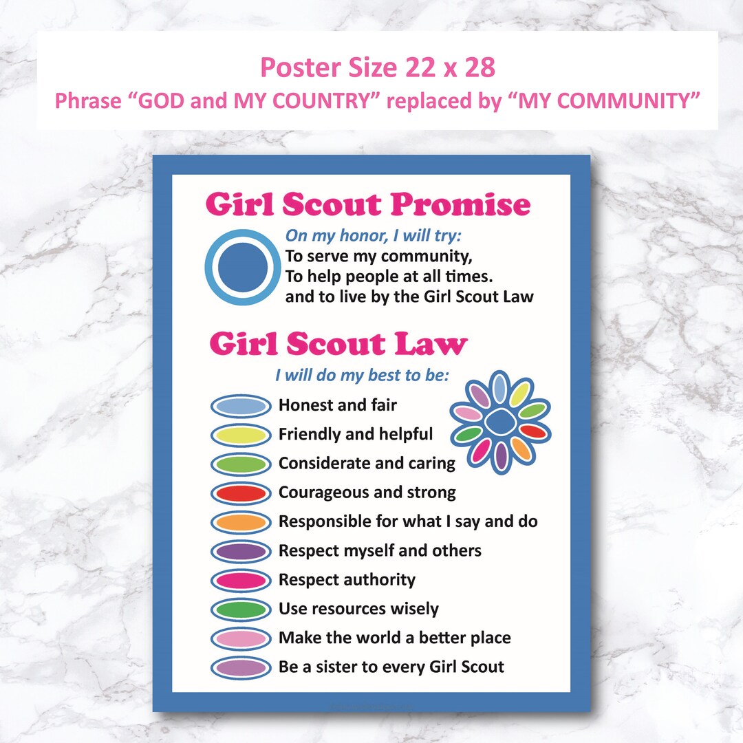 Girl Scout Promise and Law Printable, Daisy Girl Scout, Daisy Petals