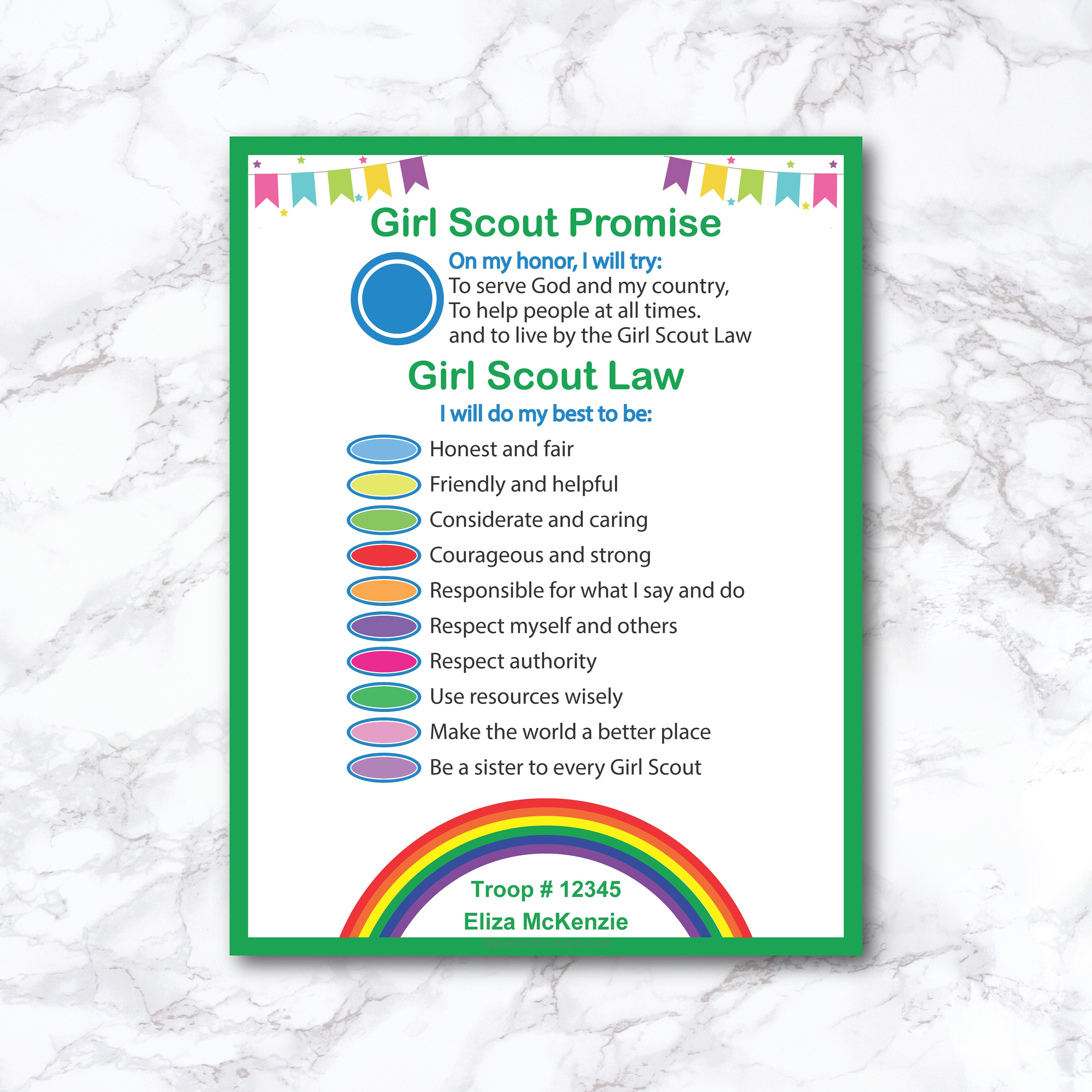 Girl Scout Law Printable