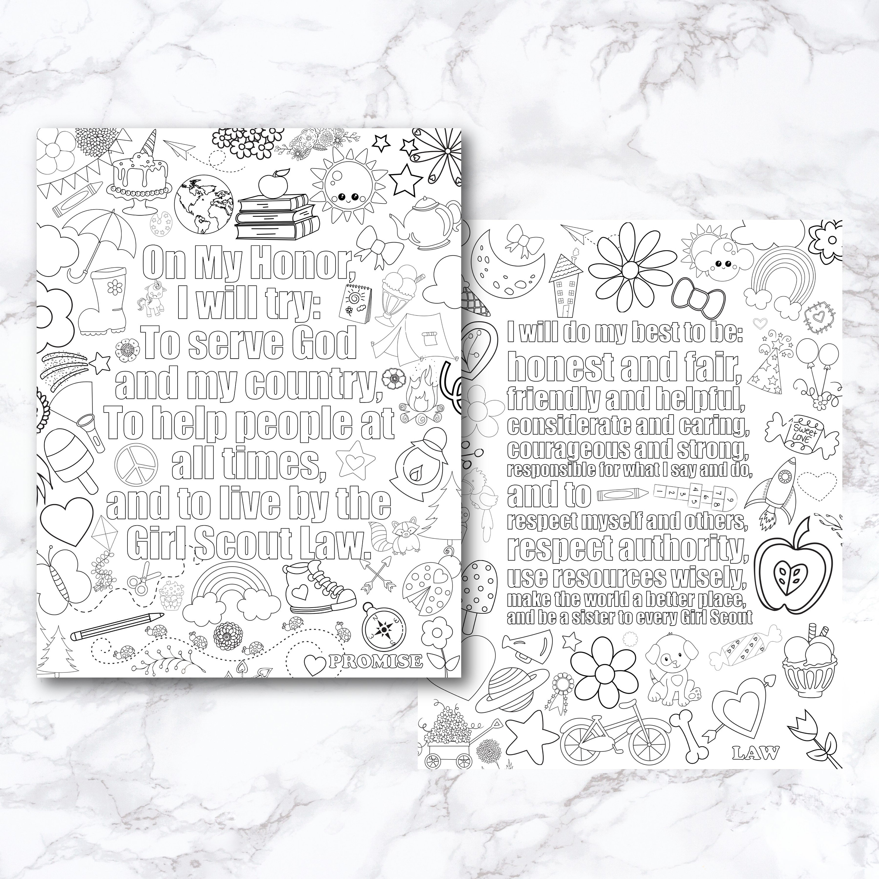 Girl scout daisy flower friends coloring pages