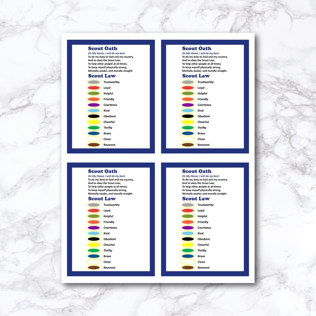 Cub Scout Promise and Law Printable Cub Scout Scout Handout - Etsy UK