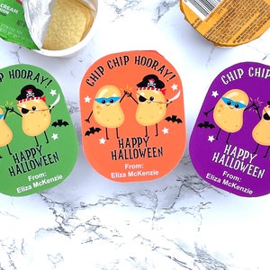 Chips Kids Halloween Printable, Pringles snack size chips, kids&#39; trick or treat, school Halloween, Instant Download, teacher, preschool