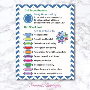 Printable Scout Promise and Law Poster for Troop Meetings 8.5 X 11 ...