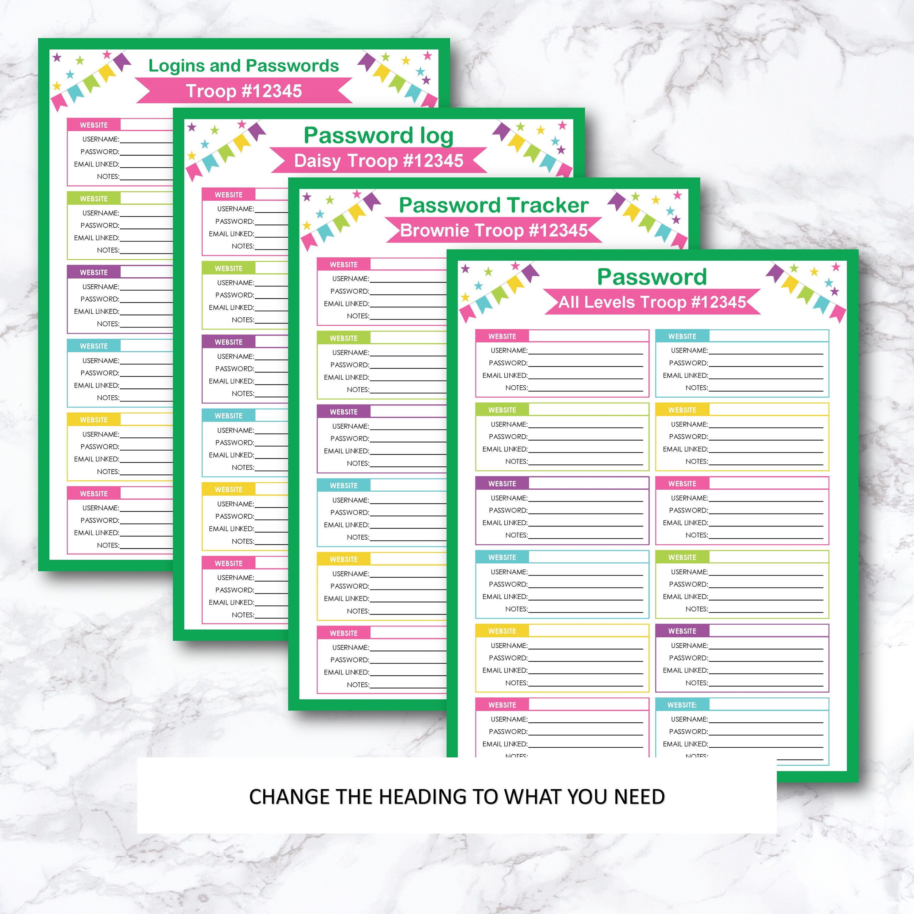 Printable Password Tracker: Login Organizer (PDF) - Etsy