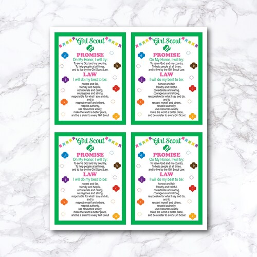 Girl Scout Promise and Law Printable Troop Leader Handout - Etsy