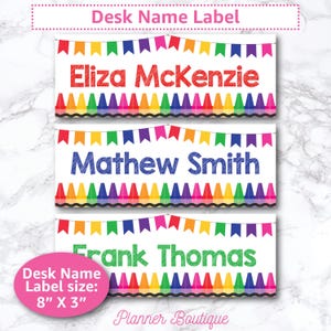 Etichetta con nome scrivania modificabile Targa per bambini Ritorno a scuola Etichette per aule Etichette per cubby Insegnante Asilo nido Stampabile Download istantaneo Segno personalizzato Decor