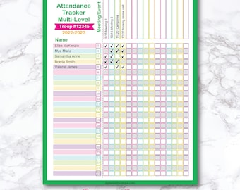 Attendance Tracker: Printable Troop Meeting Leader Sign-In Sheet (PDF Download)