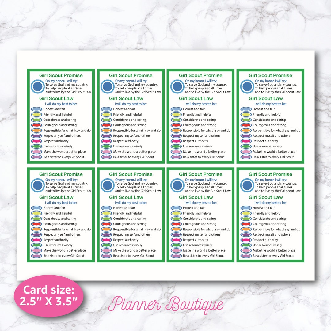 Printable Daisy Petals Girl Promise and Law Daisies Pocket Size ...