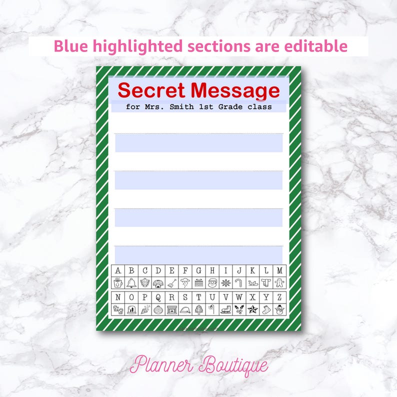 Santa Decode Message Personalized Santa Secret Message Decoder: Christmas Elf Activity ...