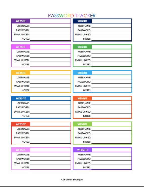 password tracker mini password log mini password organizer etsy password log