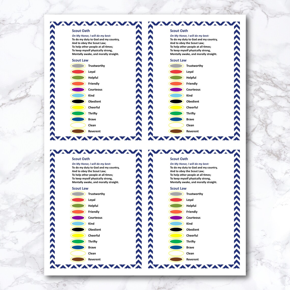 Cub Scout Promise and Law Printable Cub Scout Scout Handout - Etsy UK