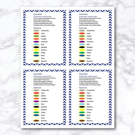 Cub Scout Promise and Law Printable Cub Scout Scout Handout - Etsy
