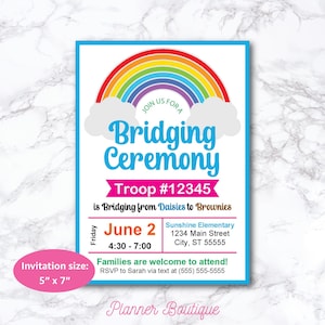 Bridging Ceremony Invitation: Rainbow Printable (PDF Template)
