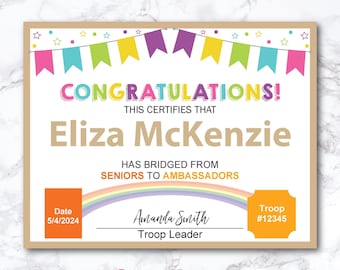 Bridging Certificate: Seniors to Ambassadors Award (Digital Download)