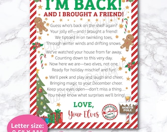 Christmas Elf I'm back and I brought a friend letter