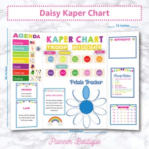 Daisy Kaper Chart: Editable Troop Leader Meeting Display (Instant Download)