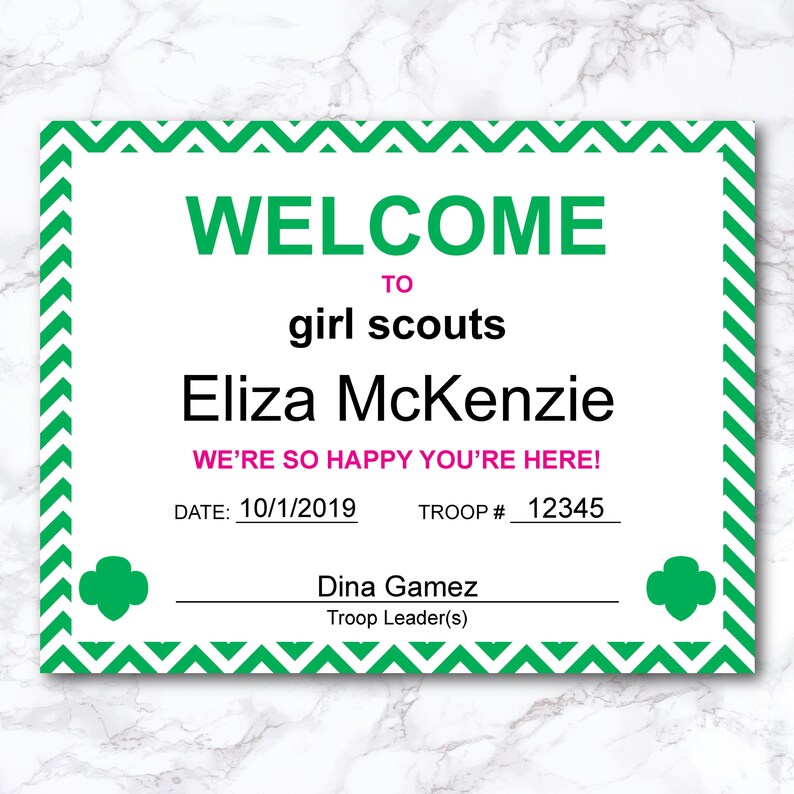 Welcome to Girls Scout Certificate Daisies Brownies | Etsy