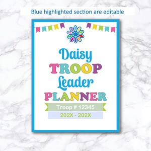 Daisy Troop Leader Binder Cover Printable Fillable - Etsy