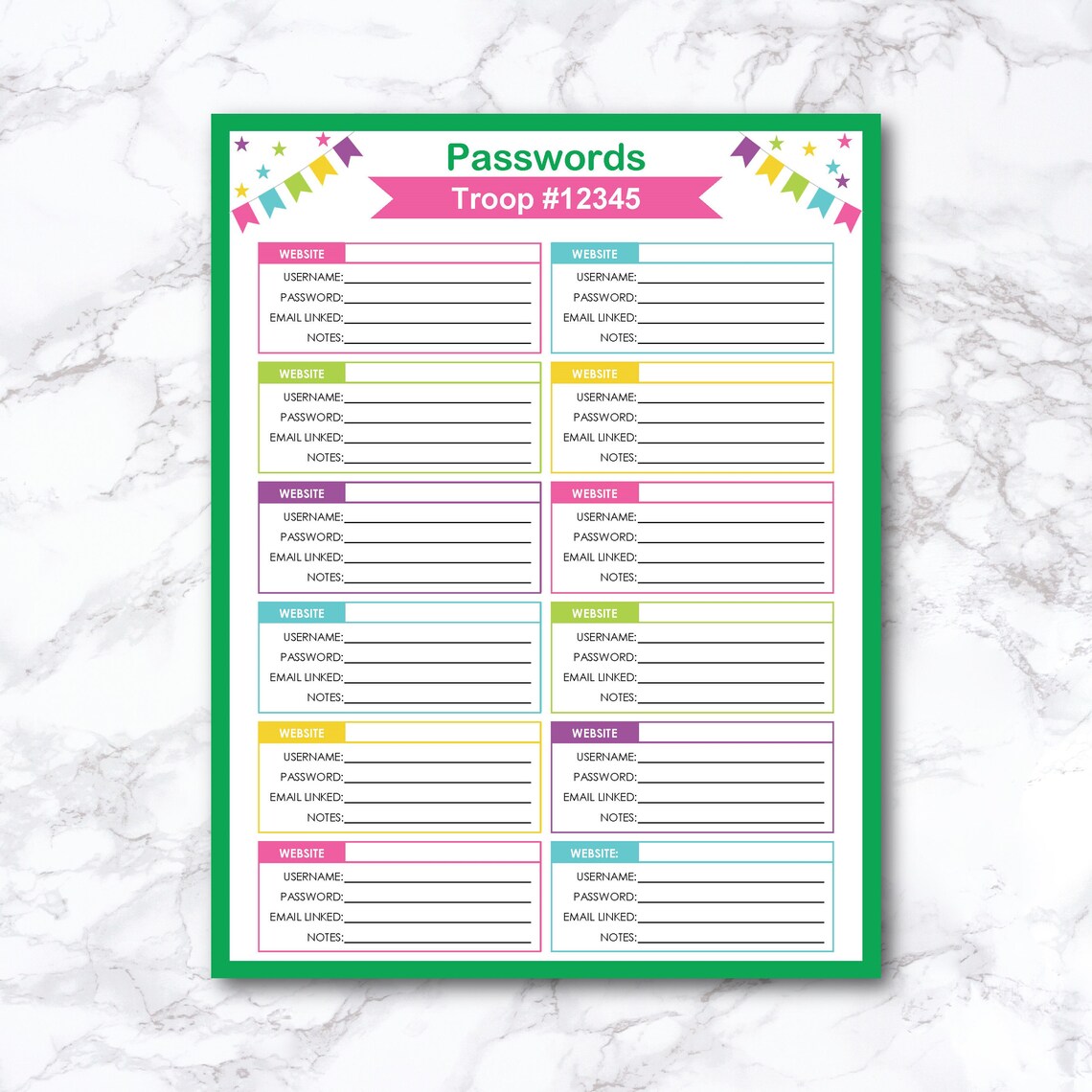 Printable Password Tracker: Login Organizer (PDF) - Etsy