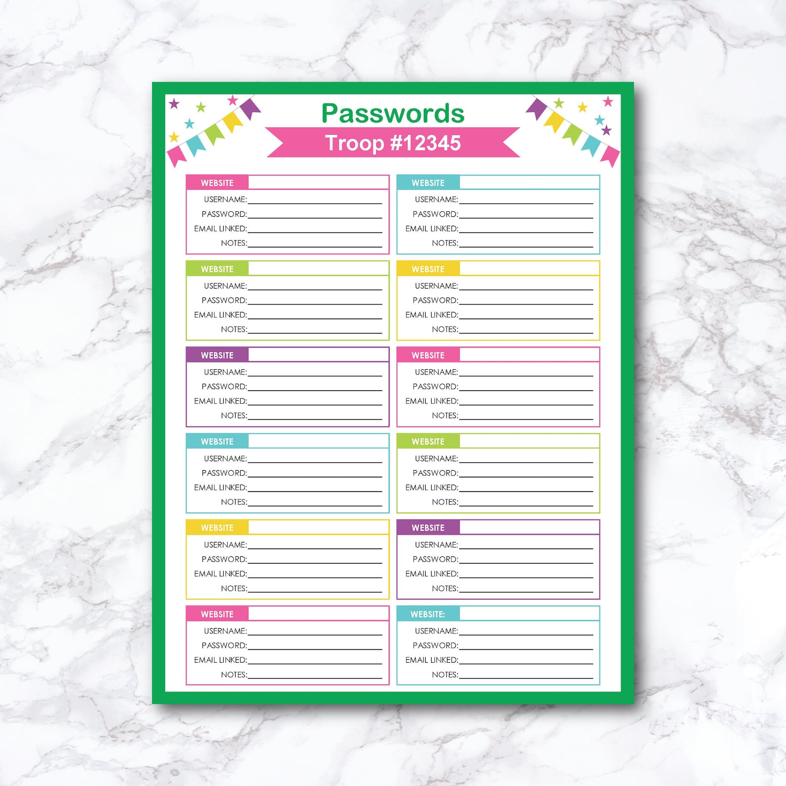 Printable Password Tracker: Login Organizer (PDF) - Etsy