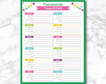 Printable Password Tracker: Login Organizer (PDF)