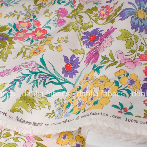 NEW! Regent Street Lawn 2015 Ivory 33081-11 by Sentimental Studios for Moda 100% Cotton Lawn Fabric