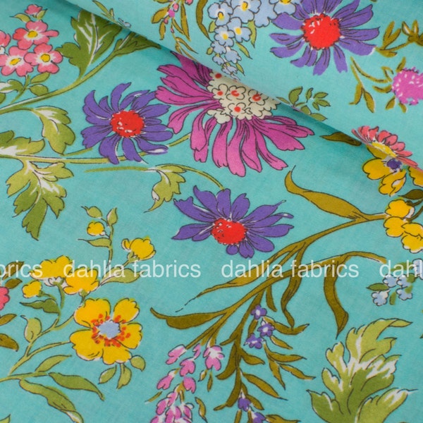 NEW! Regent Street Lawn 2015 Turquoise 33081-24 by Sentimental Studios for Moda 100% Cotton Lawn Fabric