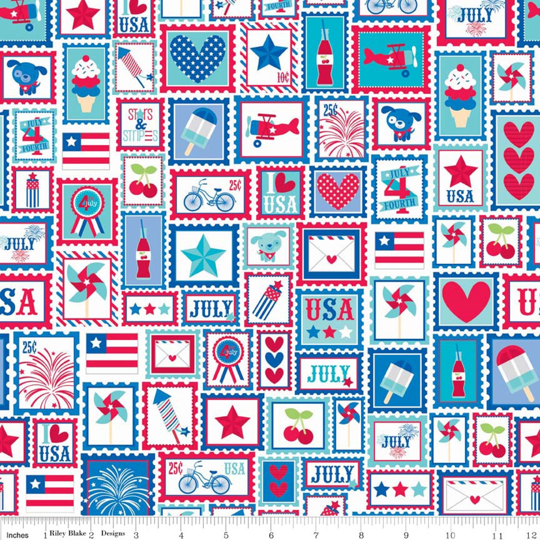 Star Spangled Riley OOP Stripes Main Red From Star Spangled Collection by Doodlebug Designs ...