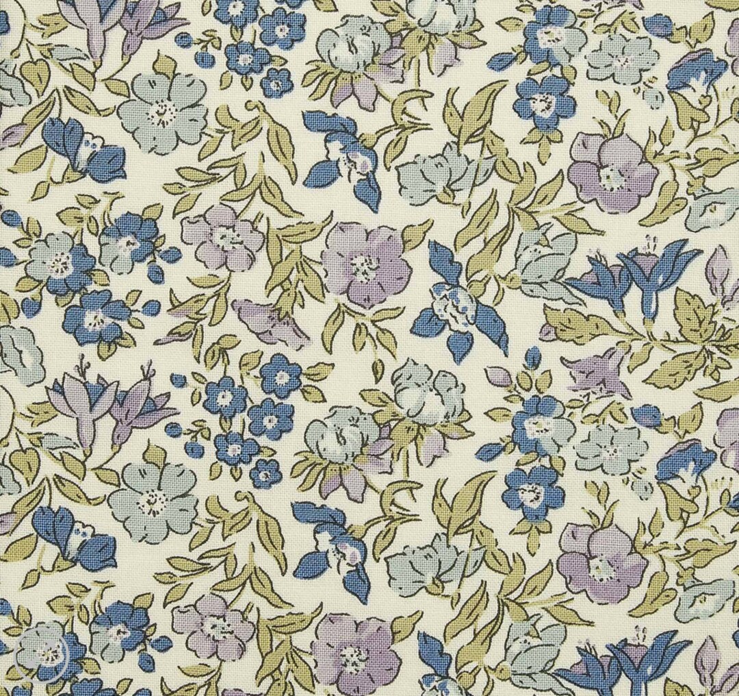 Last 2 Yards 34" Liberty Fabrics English Garden Mamie Blue Florals ...
