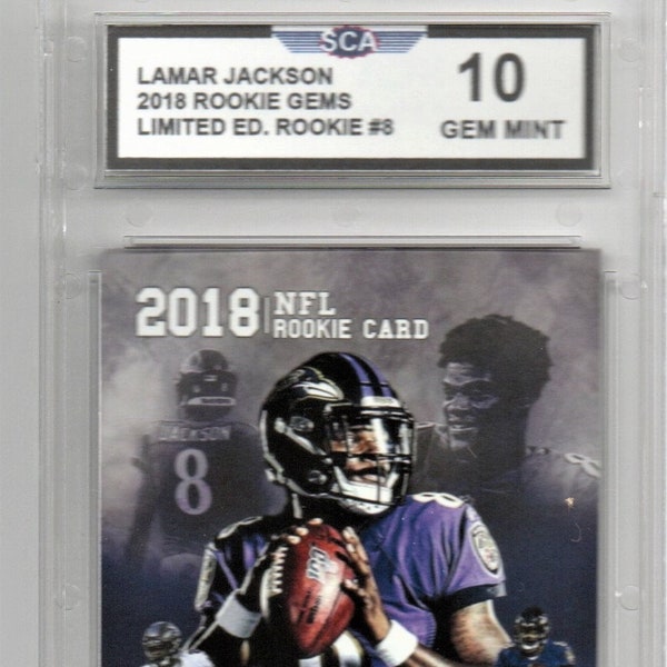 LAMAR JACKSON 2018 ROOKIE gems limited edition rookie card Baltimore Ravens