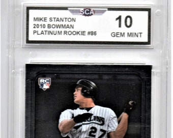 MIKE STANTON 2010 BOWMAN platinum rookie card New York Yankees
