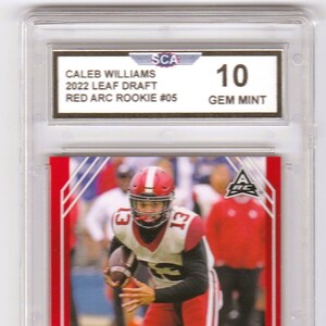 CALEB WILLIAMS 2022 LEAF Draft Arc Red Rookie Chicago Bears
