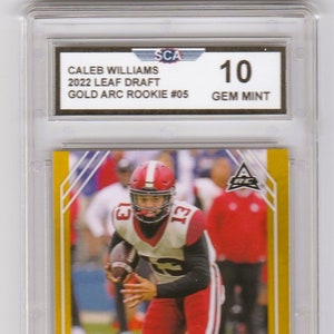 CALEB WILLIAMS 2022 LEAF Draft Arc Gold Rookie Card Chicago Bears