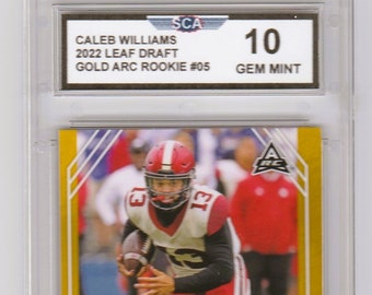 CALEB WILLIAMS 2022 LEAF Draft Arc Gold Rookie Card Chicago Bears