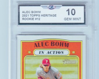 ALEC BOHM 2021 TOPPS heritage rookie card Philadelphia Phillies