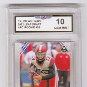 CALEB WILLIAMS 2022 LEAF Draft White Arc Rookie Card Chicago Bears