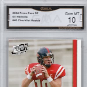ELI MANNING 2004 PRESS pass se checklist rookie New York Giants