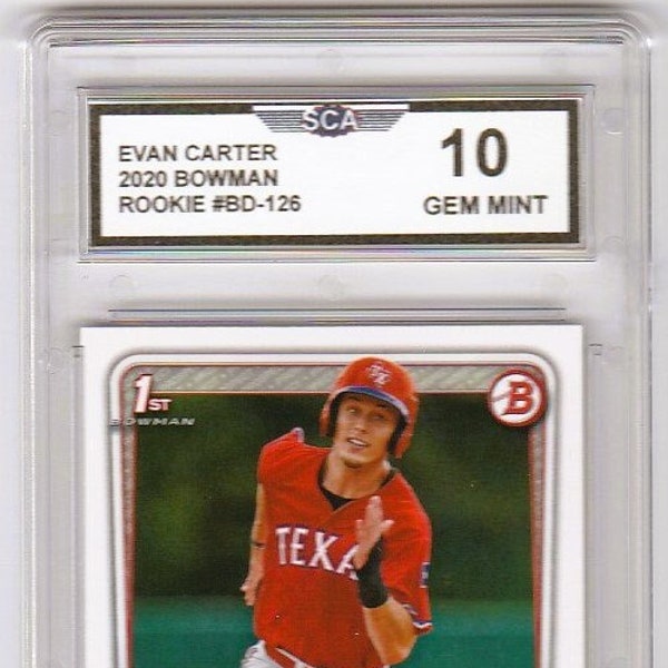 EVAN CARTER 2020 FIRST Bowman Rookie Card Texas Rangers