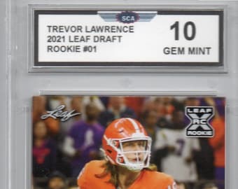 TREVOR LAWRENCE 2021 Leaf draft rookie card Jacksonville Jaguars