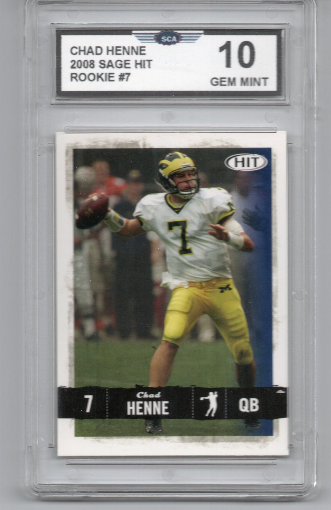 CHAD HENNE 2008 Sage Hit Rookie Card - Main Image