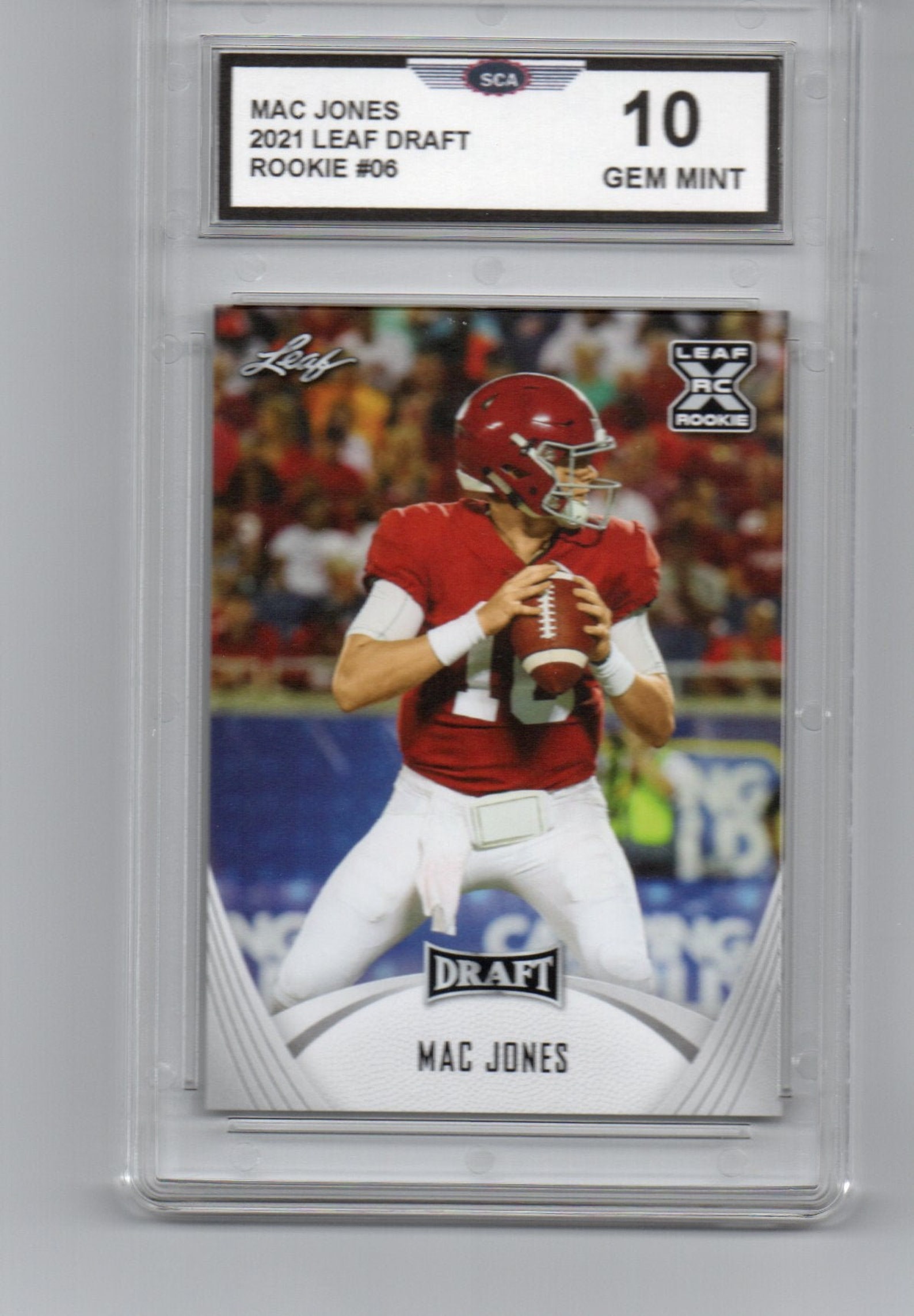 MAC JONES 2021 Leaf Draft Rookie Card From Alabama Jacksonville Jaguars