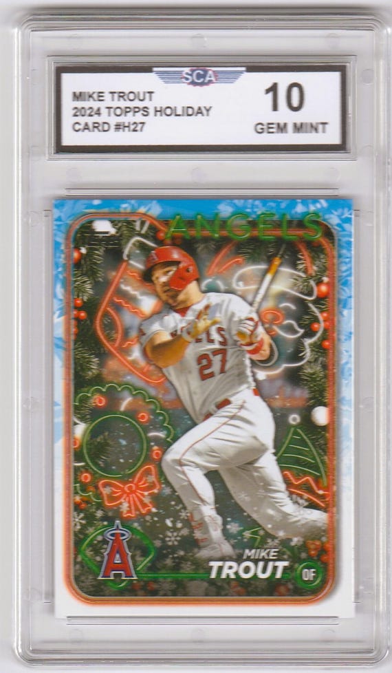 mike trout graded cards Sold at Auction: Gem Mint 10 MIKE TROUT 2024 TOPPS Holiday