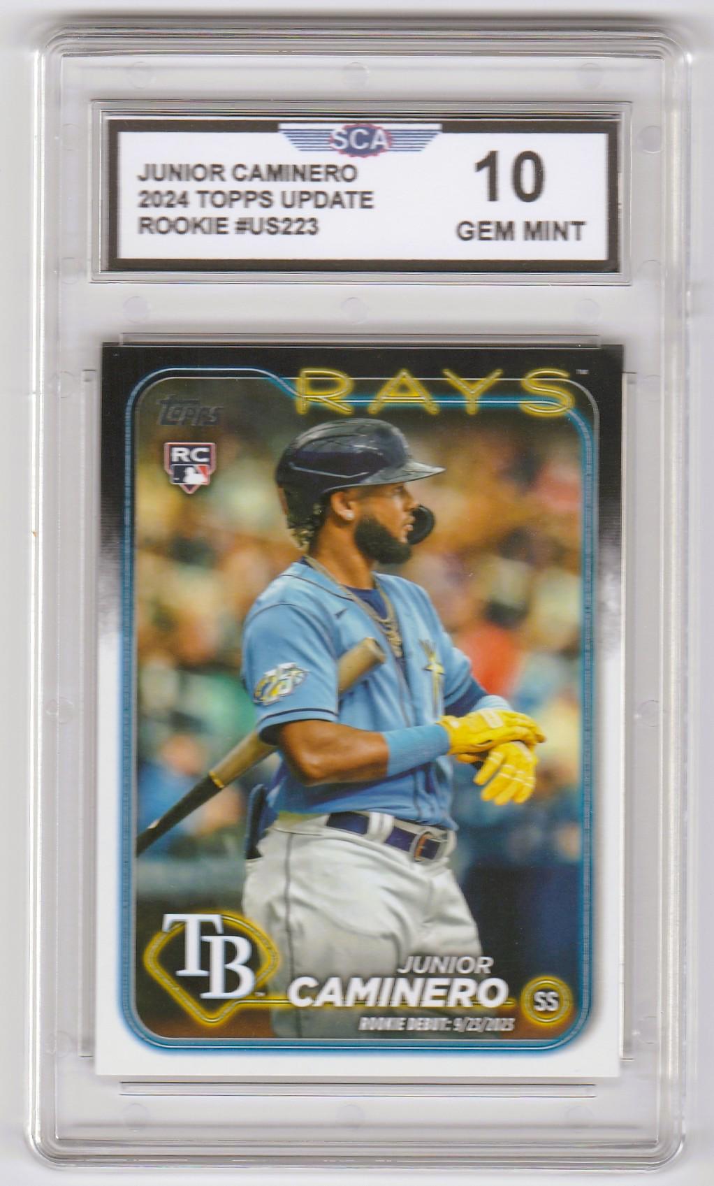 JUNIOR CAMINERO 2024 TOPPS Update Rookie Card Tampa Bay Rays 