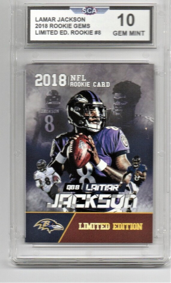 lamar jackson graded rookie card LAMAR JACKSON 2018 ROOKIE Gems Limited Edition Rookie Card Baltimore Ravens