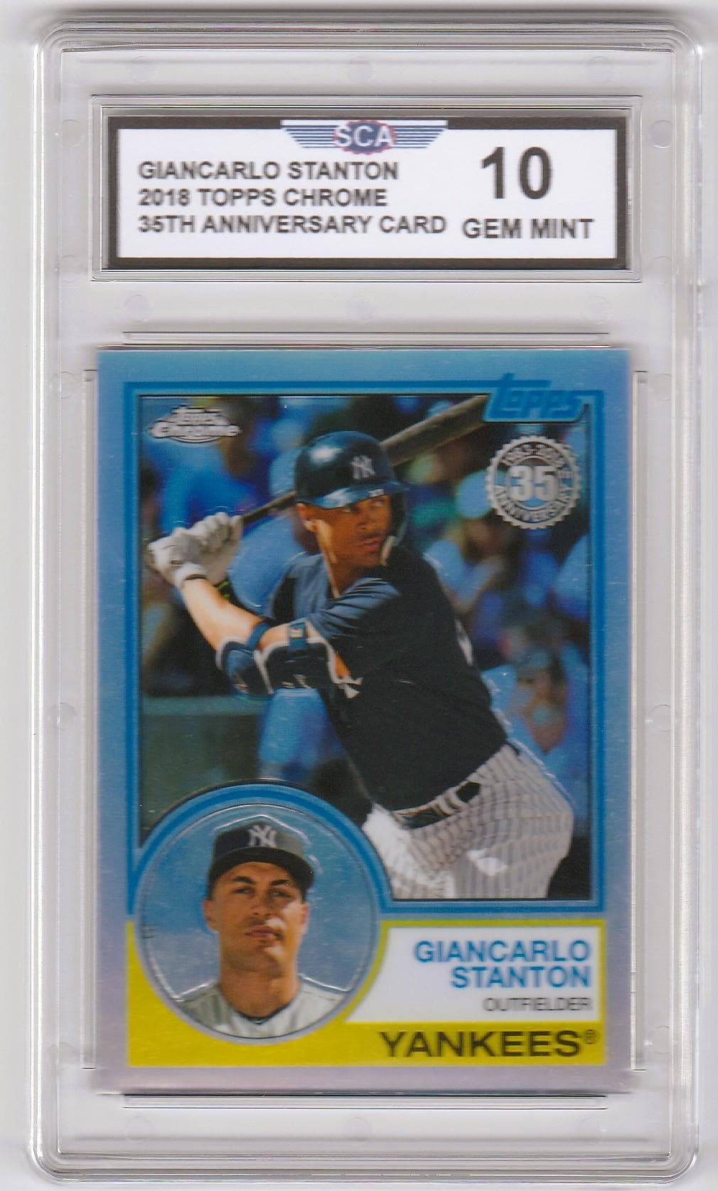 GIANCARLO STANTON 2018 TOPPS Chrome 35th Anniversary Card New York Yankees